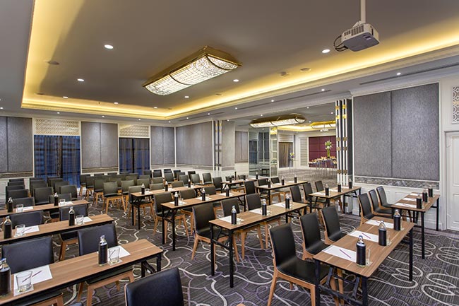 Classroom setup for meetings at The Sukosol Hotel, Bangkok